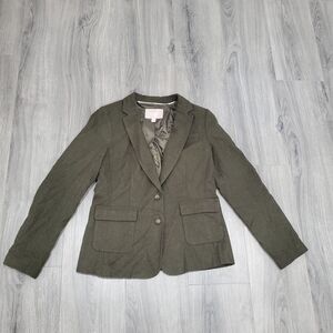 Banana Republic Jacket Blazer Women's 10 Olive Green Wool Classic Preppy